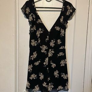 Black and White Floral Romper